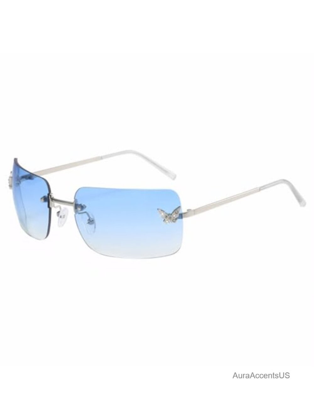 Rimless Butterfly Y2K Sunglasses UV400 Retro 2000s Shades